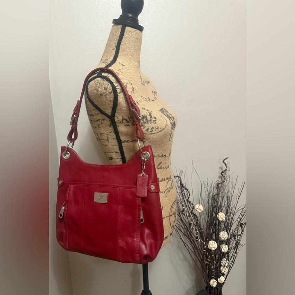 Grace Adele Red Leather Shoulder Bag